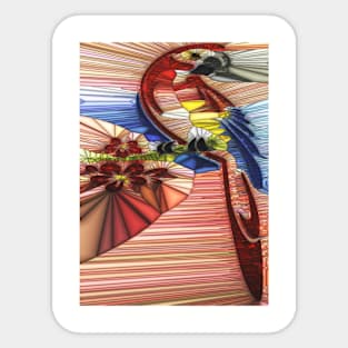 Stand glass Parrot Sticker